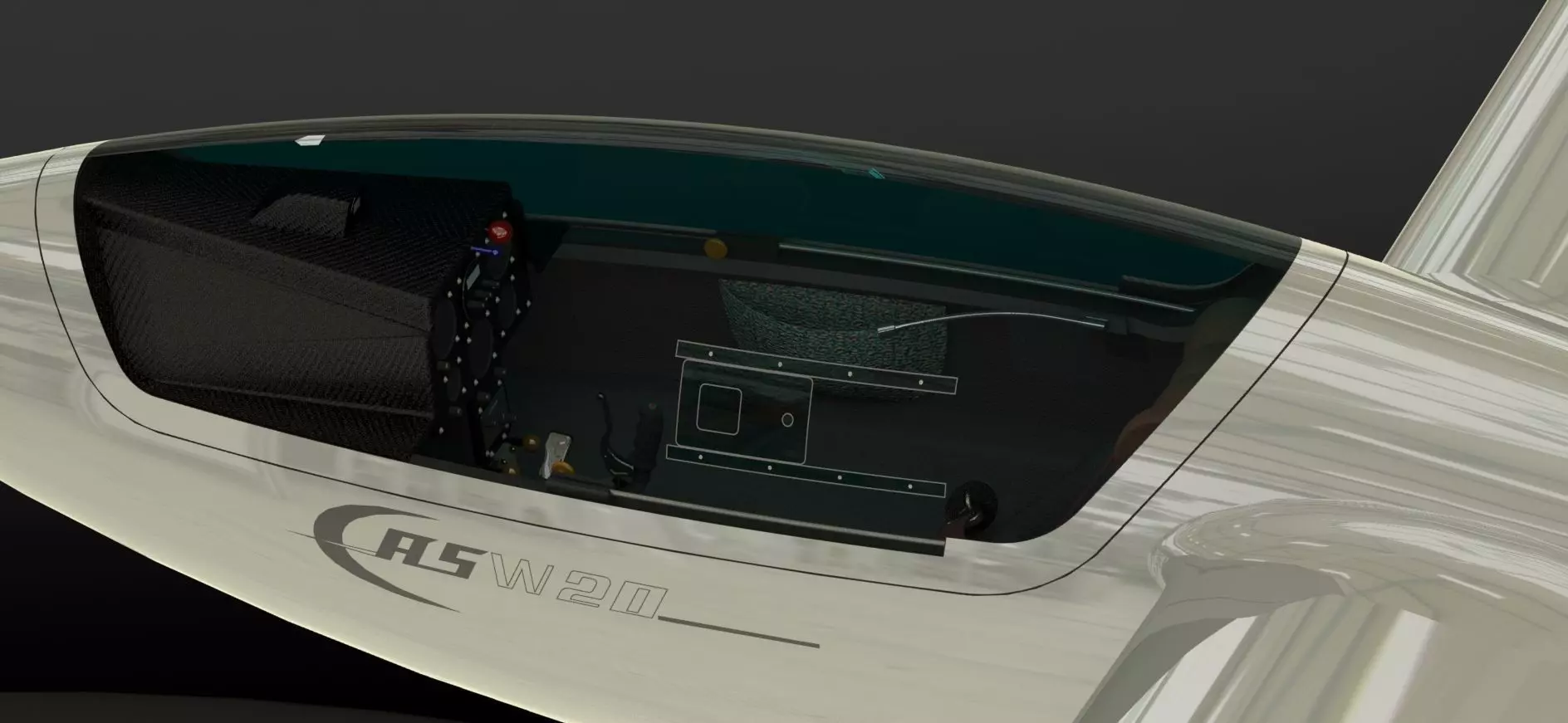 ASW 20 Glider Scale SolidWorks Model  3D model_10