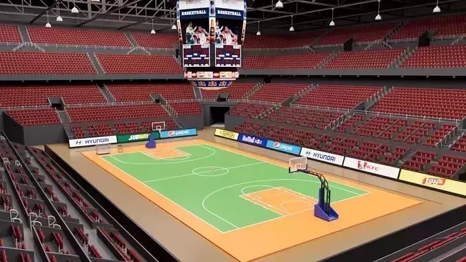 Basketball Arena Stadium Interior Low-poly 3D model