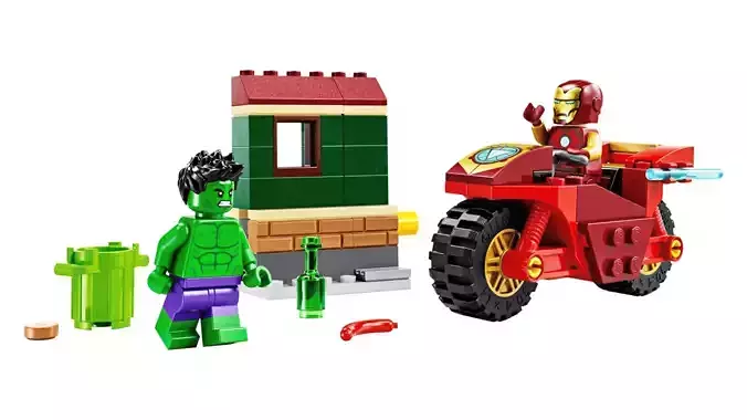 TwindBricks3D - 76287 Iron-Man with Bike and The Hulk