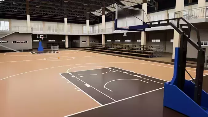 School Basketball Court Interior