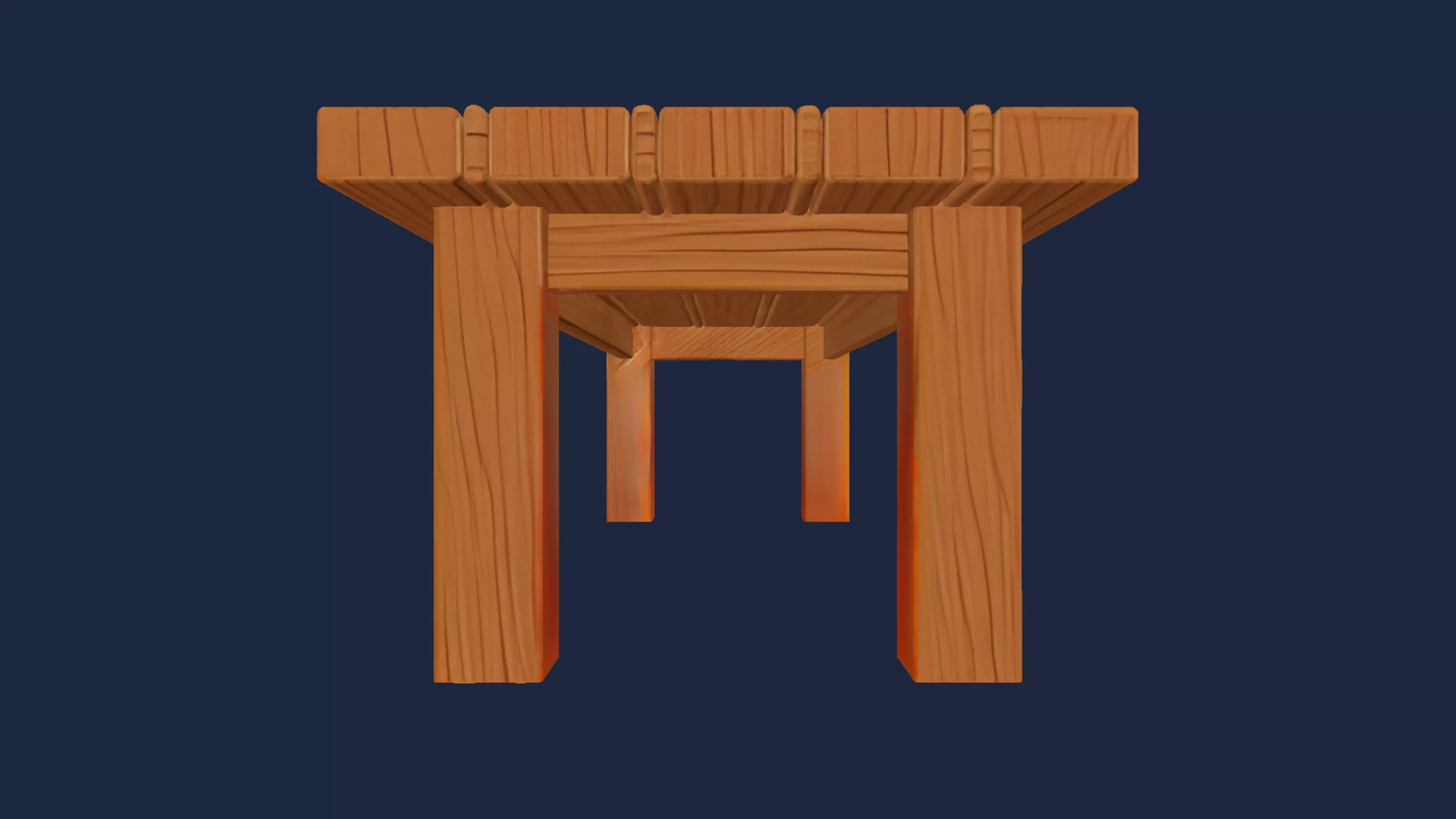 Wooden Table 3D model_4