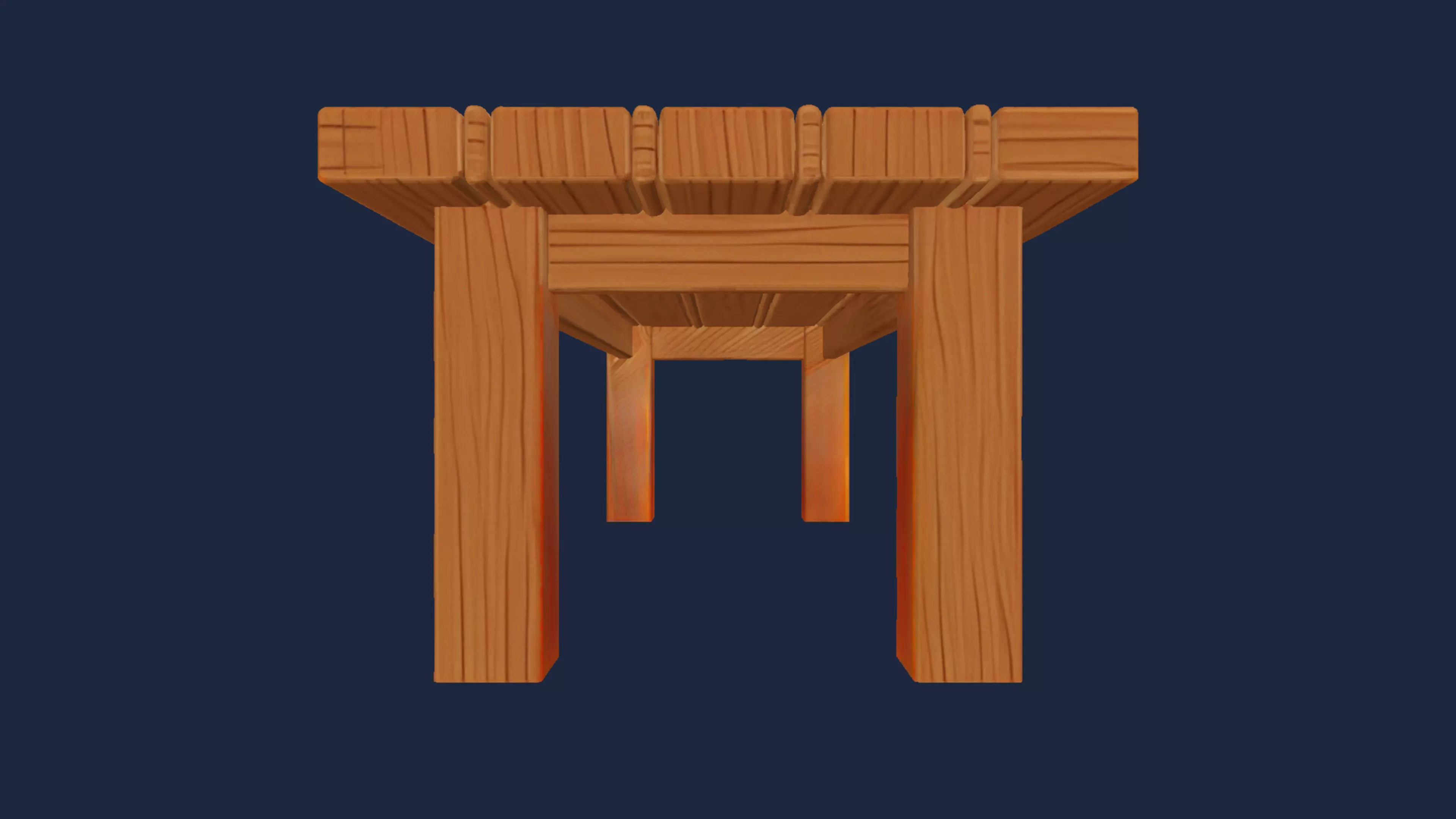 Wooden Table 3D model_1