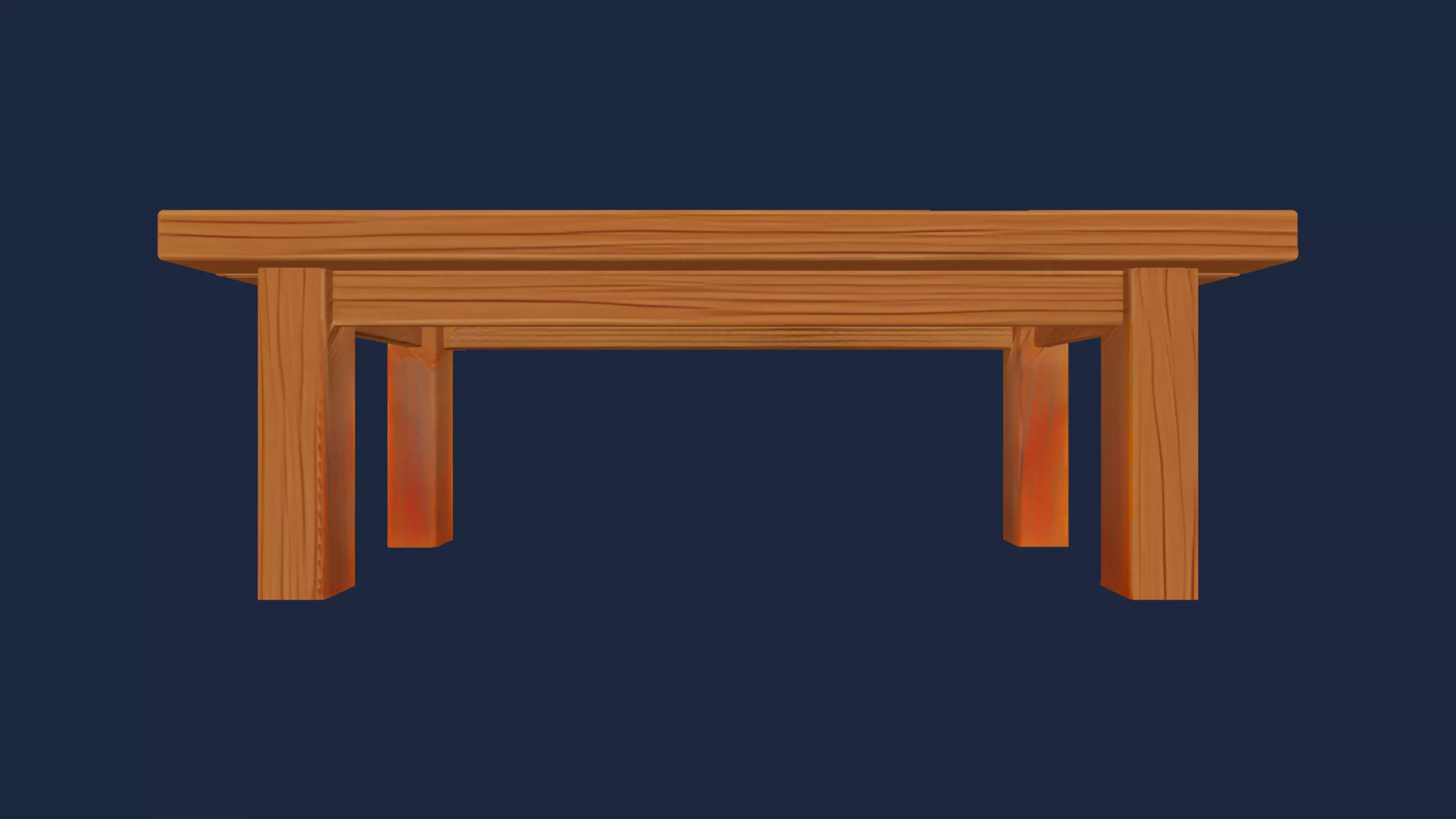 Wooden Table 3D model_6