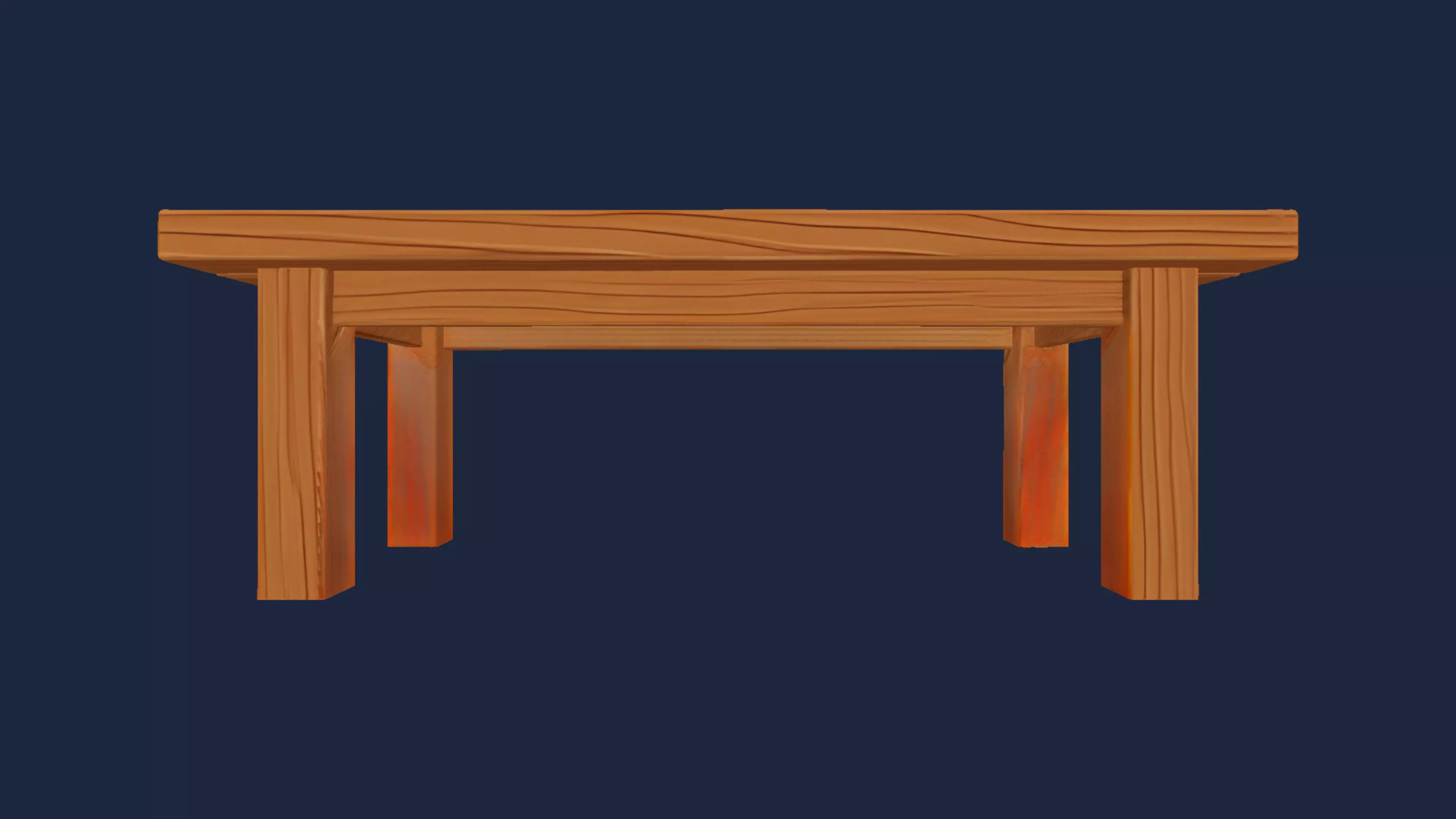 Wooden Table 3D model_2