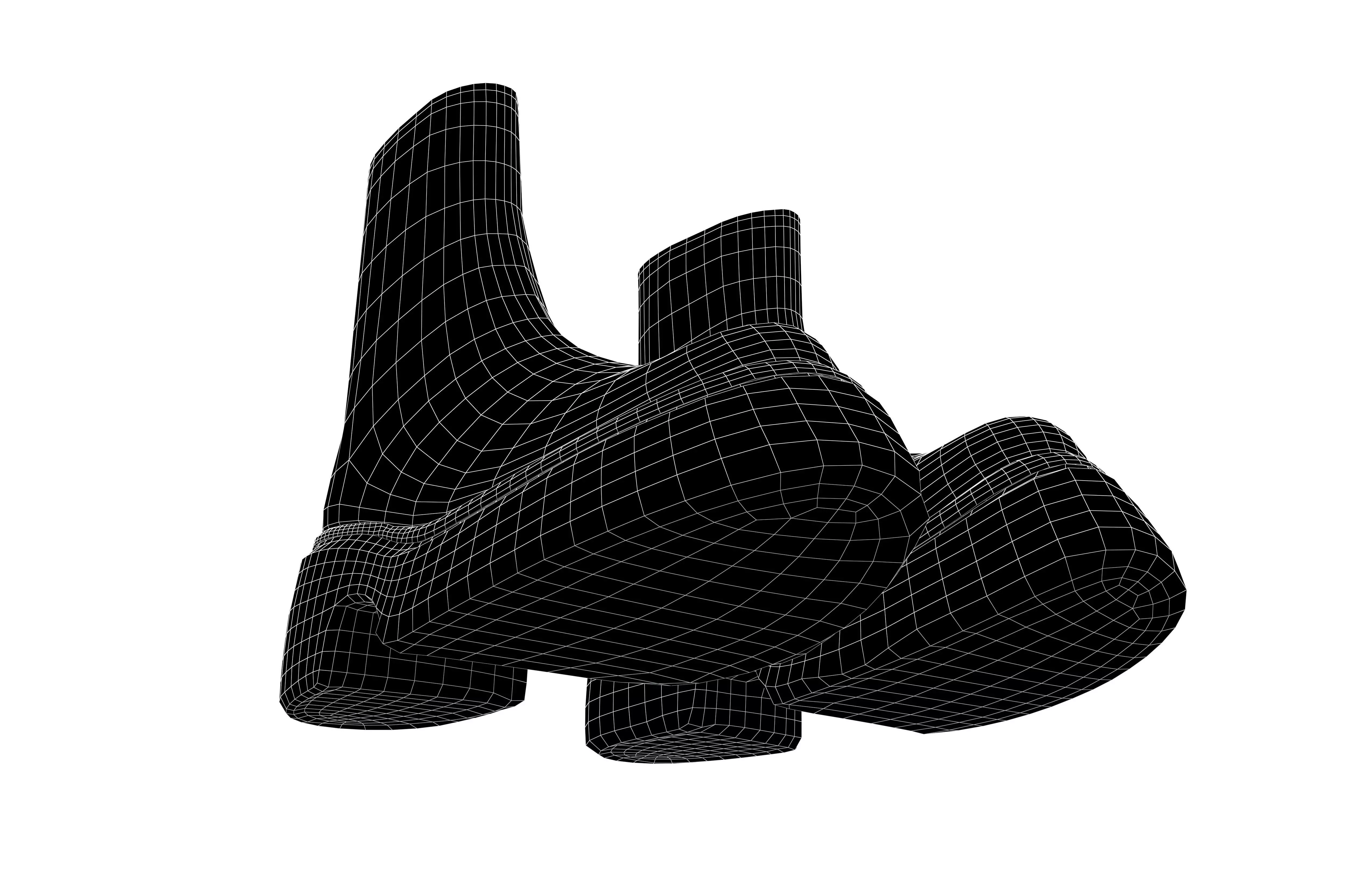 Short Boots v1 001 Low-poly 3D model_7