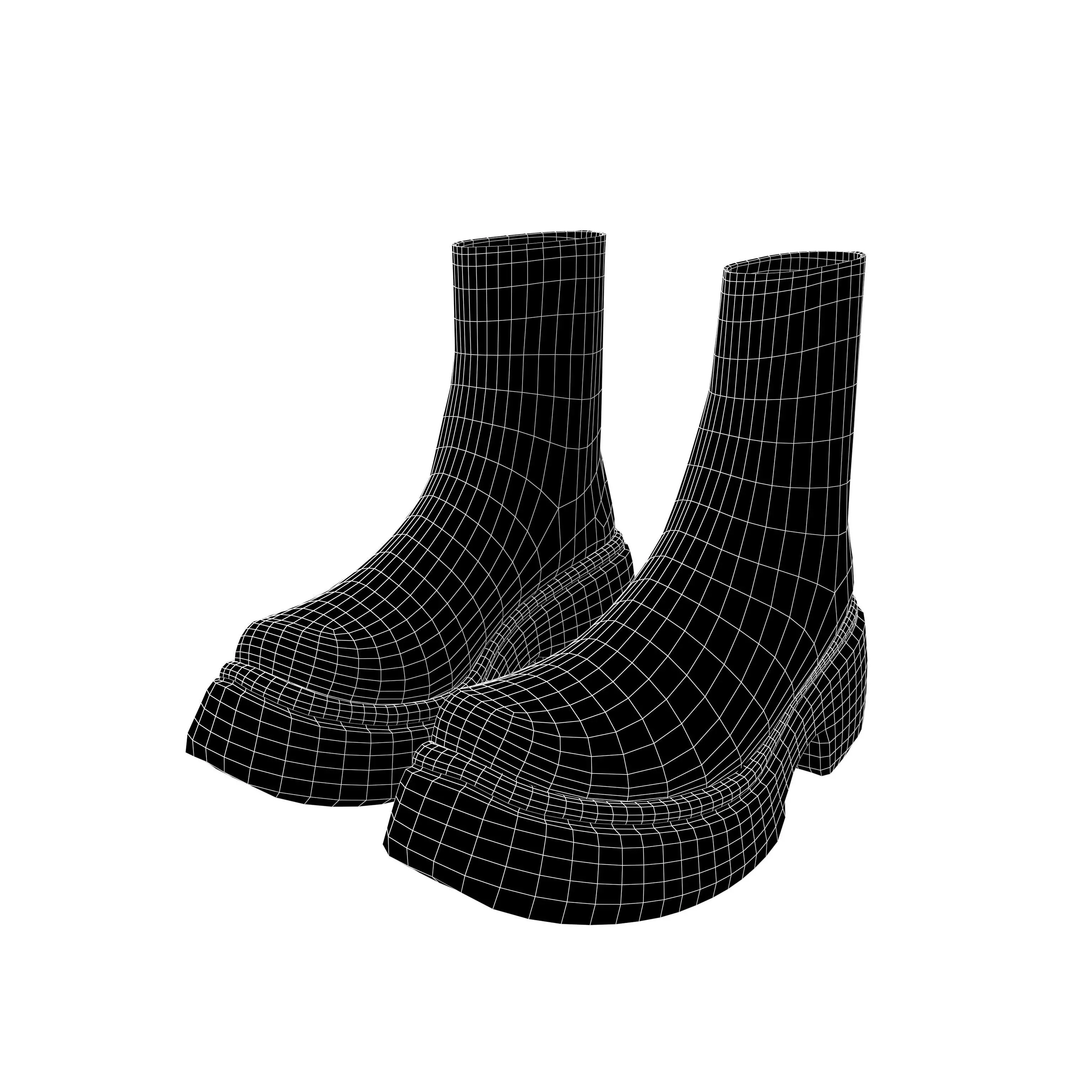 Short Boots v1 001 Low-poly 3D model_6