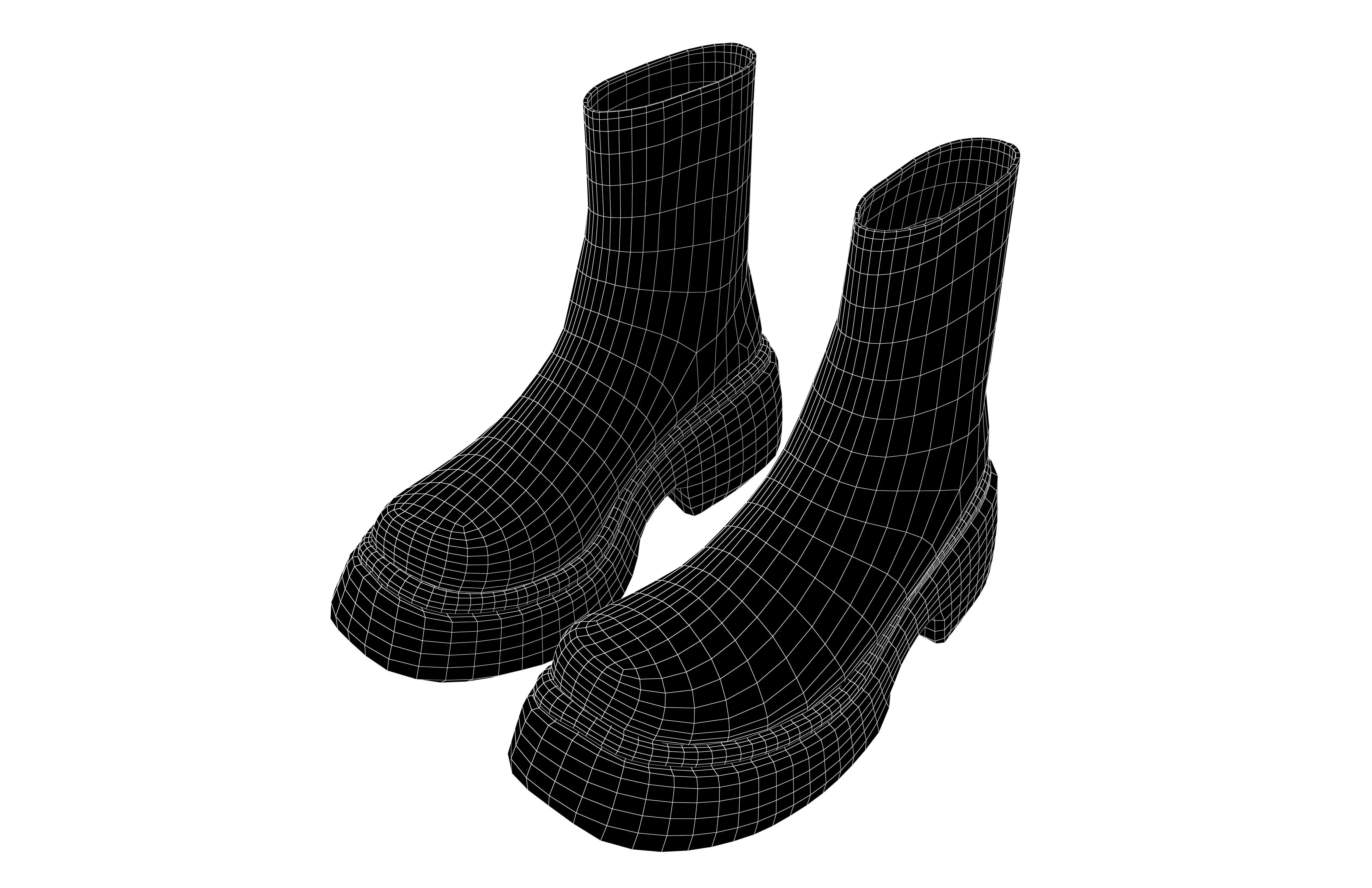 Short Boots v1 001 Low-poly 3D model_5