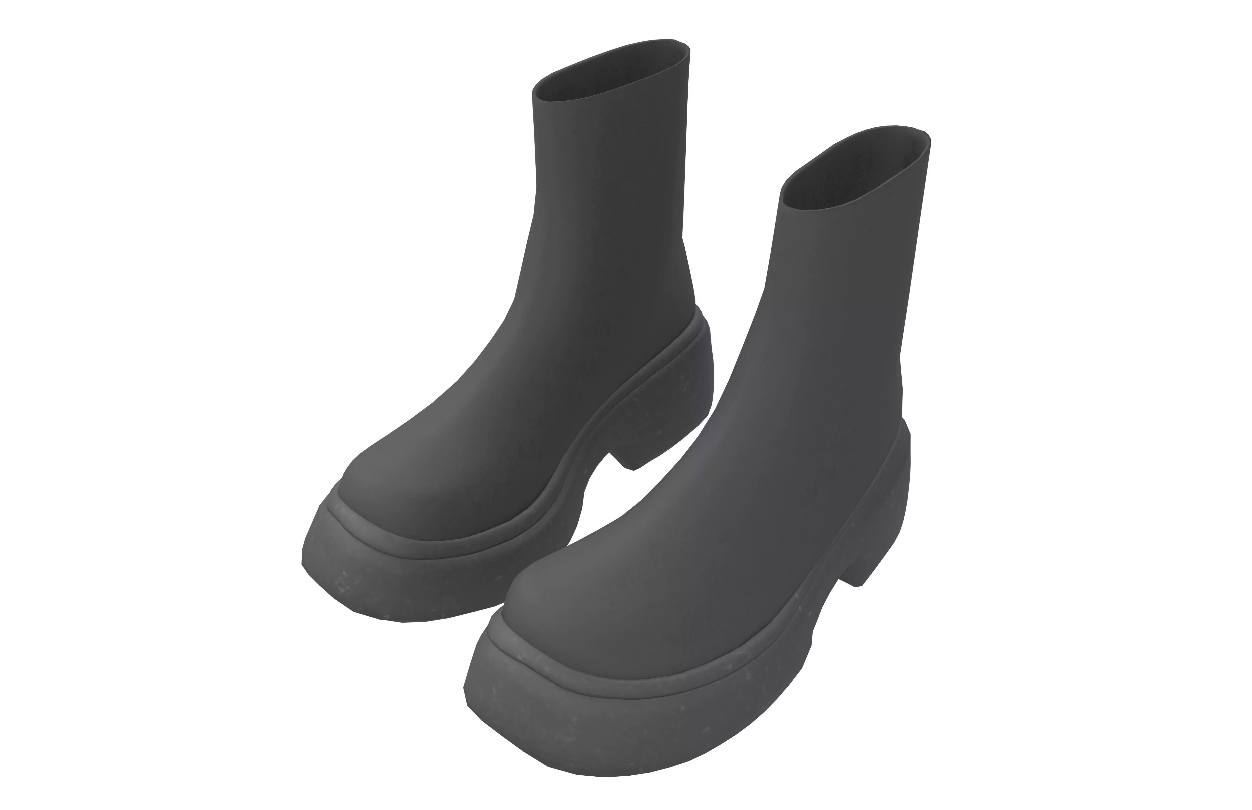 Short Boots v1 001 Low-poly 3D model_2
