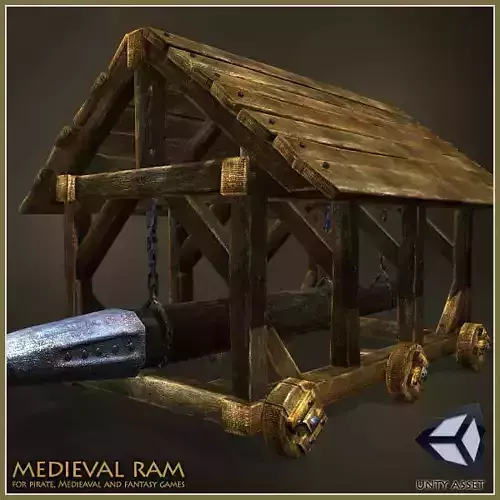 Animated Medieval Ram Low-poly 3D model