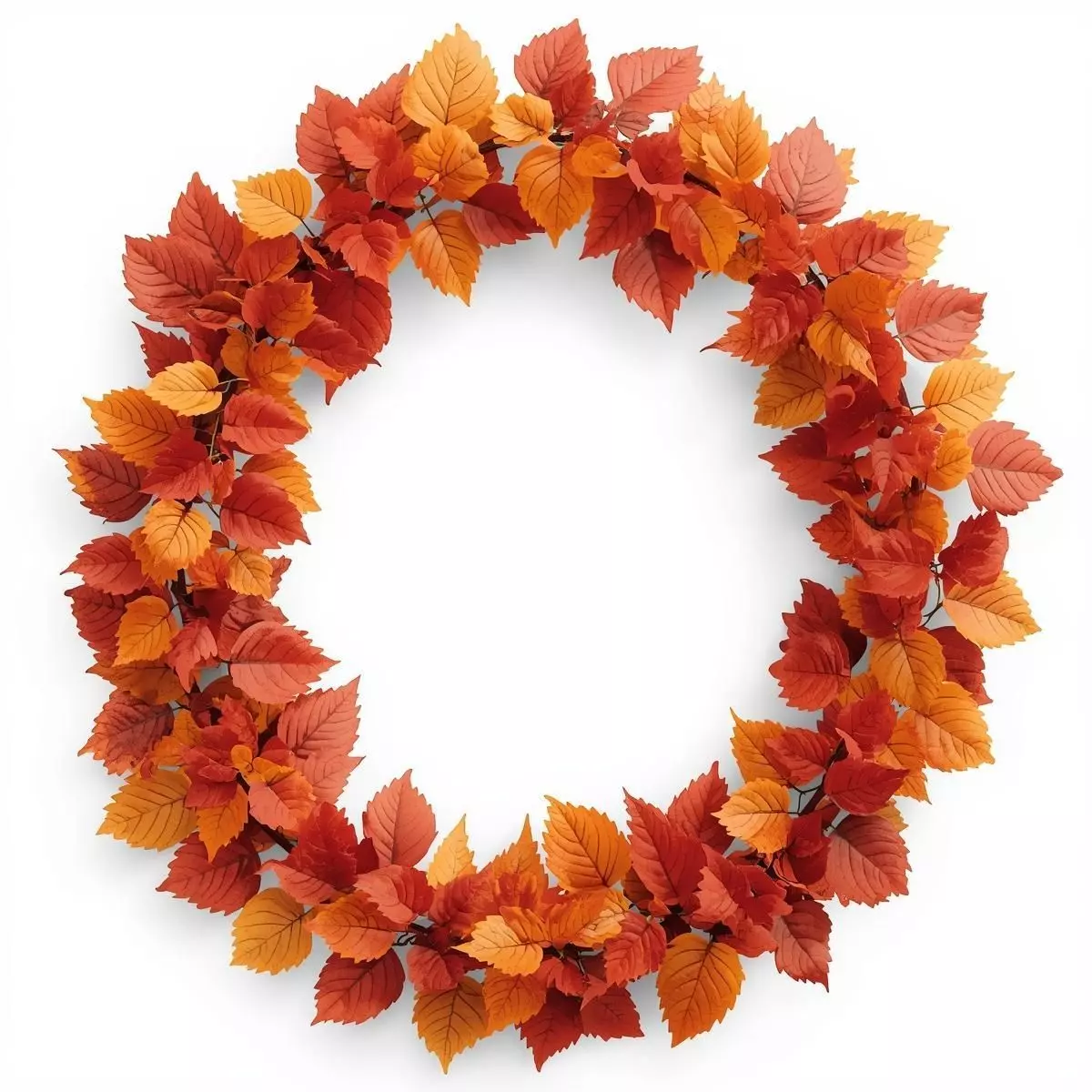 Realistic Autumn Leaf Wreath 3D Model Seasonal Decor Low-poly 3D model_0