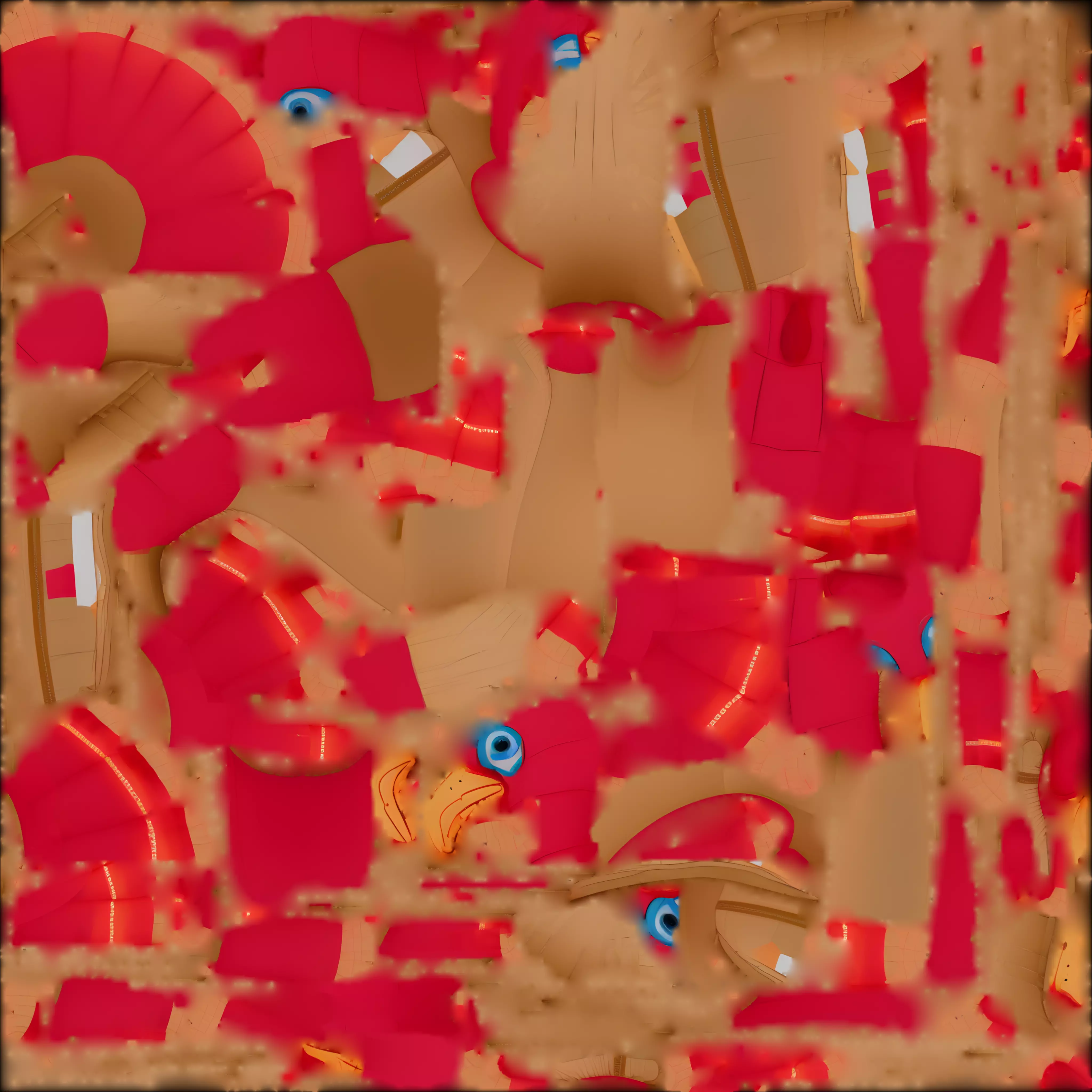 Giant Inflatable Turkey Balloon 3D Model Thanksgiving Parade Low-poly 3D model_1