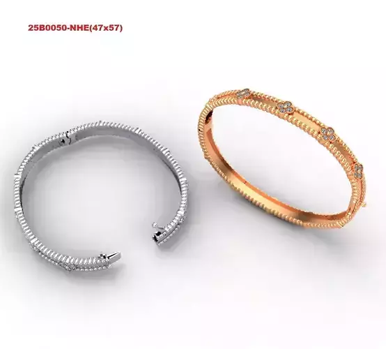 Perlee clovers medium light weight bracelet 3D print model