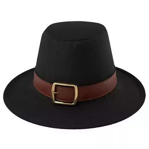 Traditional Pilgrim Hat 3D Model Historical Attire