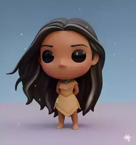Pocahontas Kawaii Chibi Princess of Nature 3D STL File