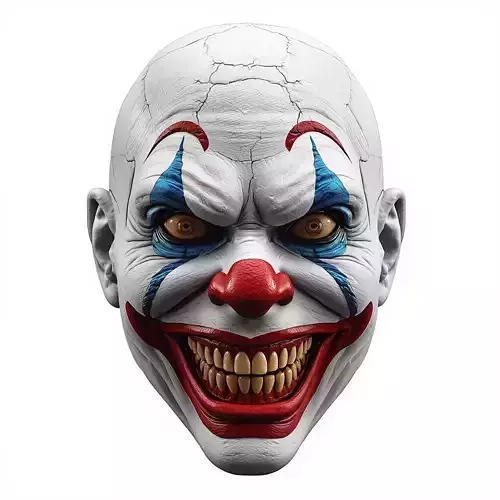 Evil Clown Horror Mask 3D Model Sinister Jester Prop Low-poly 3D model