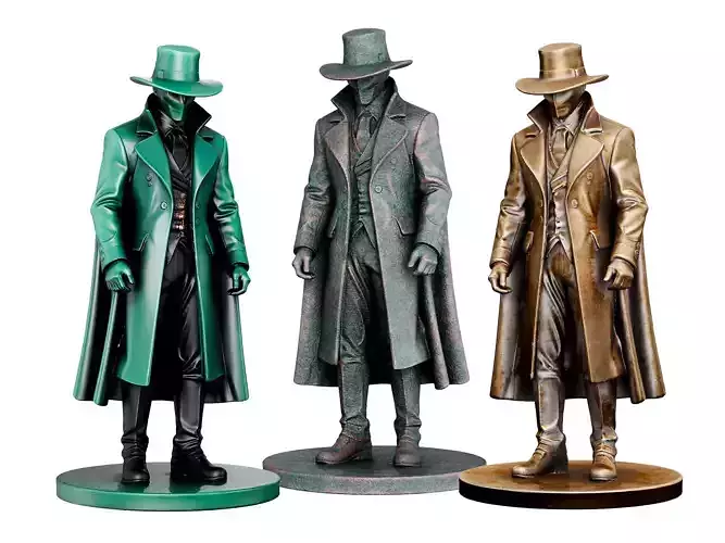 Mysterious Gentleman Statue 3d print and game ready