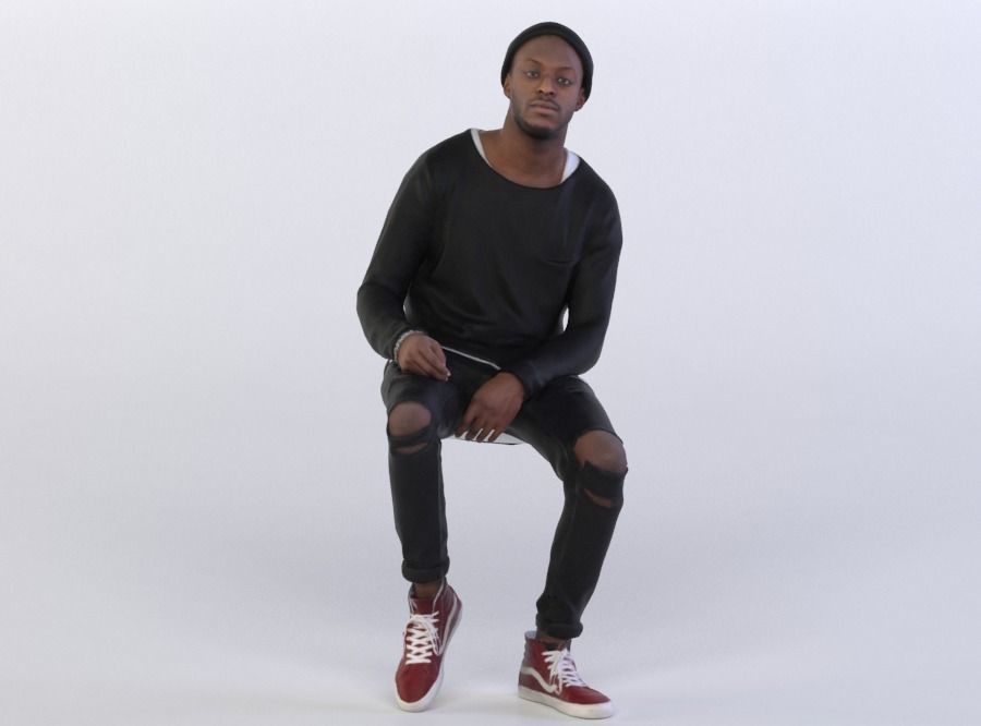 Tyrone 0333 Man sitting 3D model_0