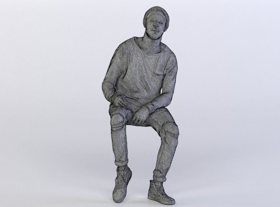 Tyrone 0333 Man sitting 3D model_4