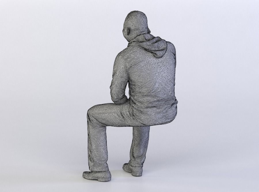 Ray 0175 Man sitting talking on a phone 3D model_5