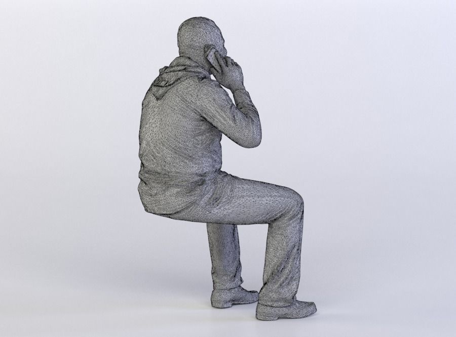 Ray 0175 Man sitting talking on a phone 3D model_6