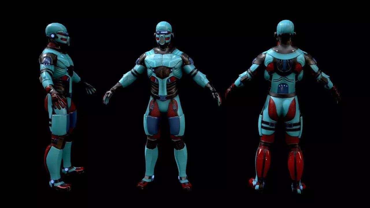 Sci-Fi Soldier Character Low-poly 3D model_1