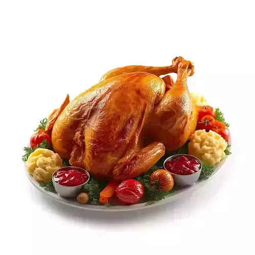 Realistic Thanksgiving Roasted Turkey 3D Model Holiday Feast Low-poly 3D model