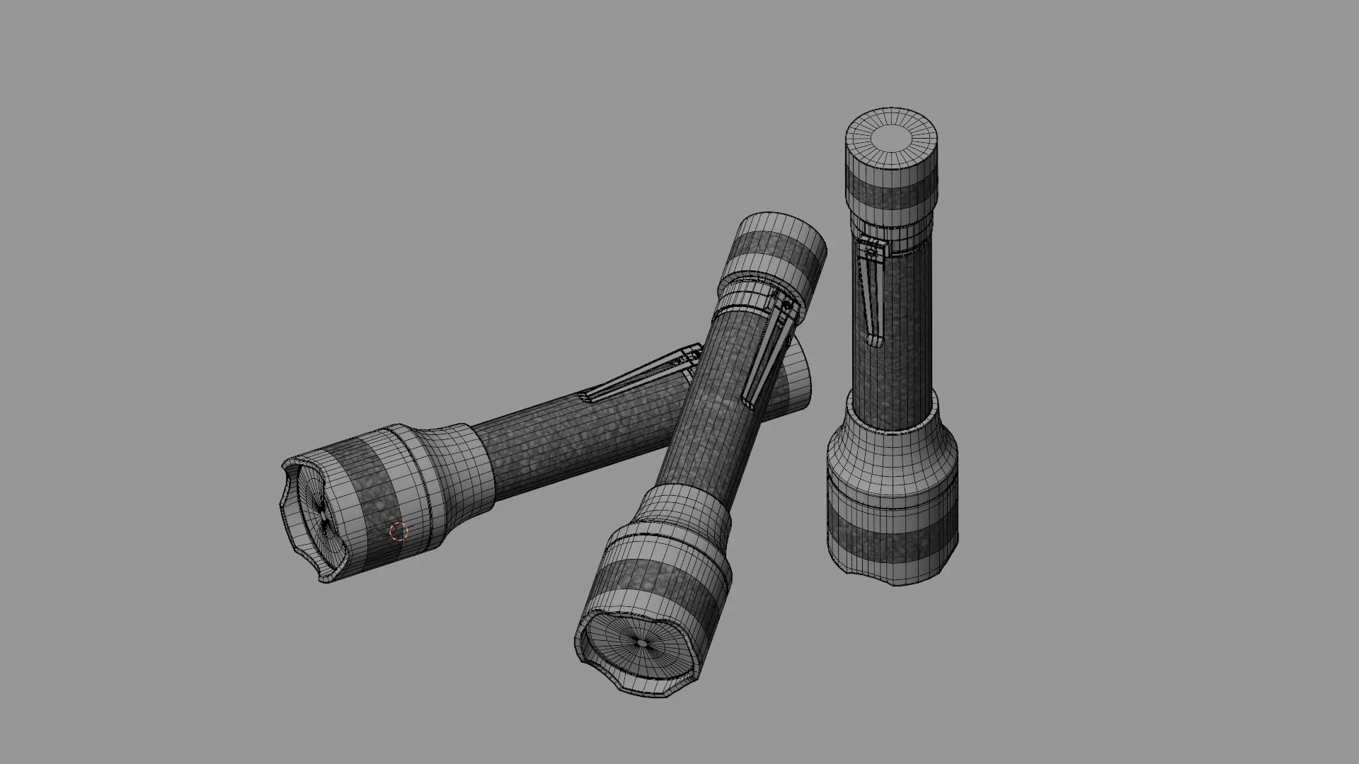 Realistic Flashlight Low-poly 3D model_1