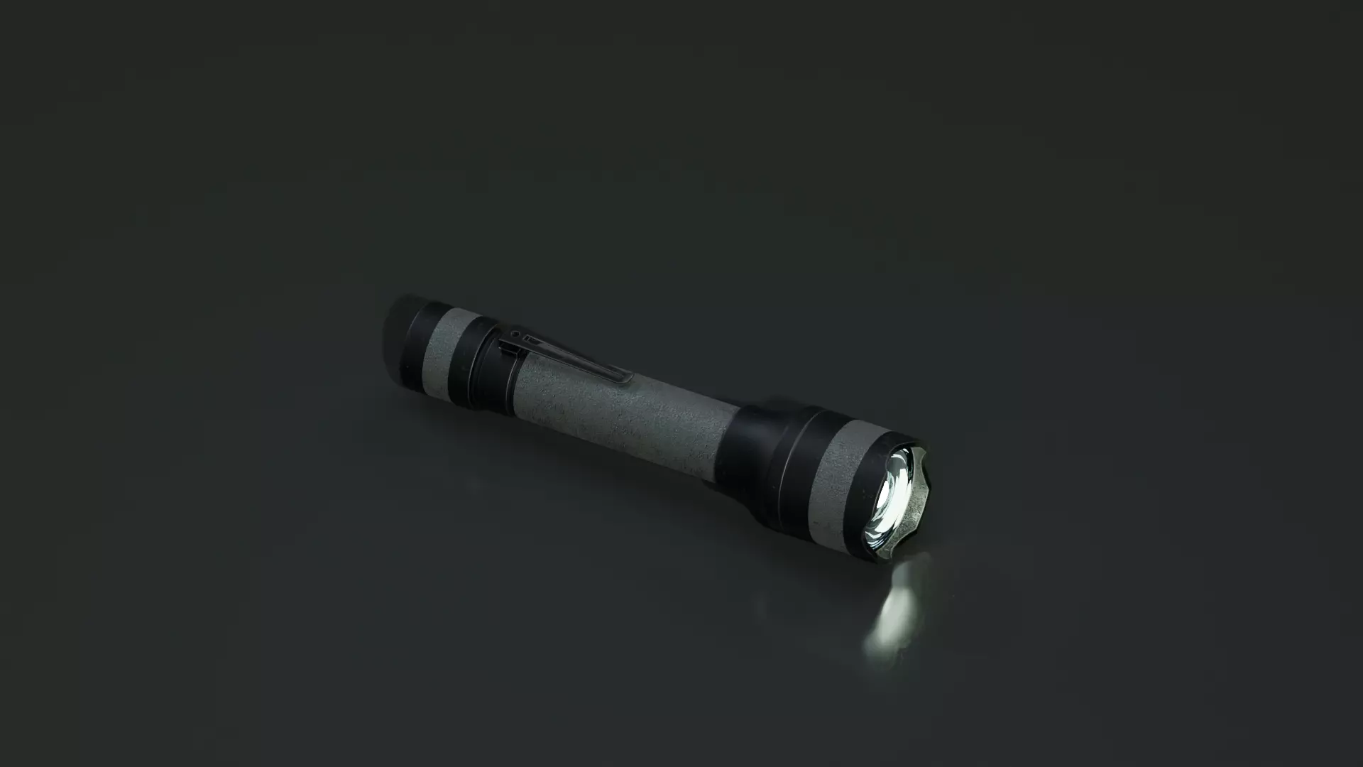 Realistic Flashlight Low-poly 3D model_5