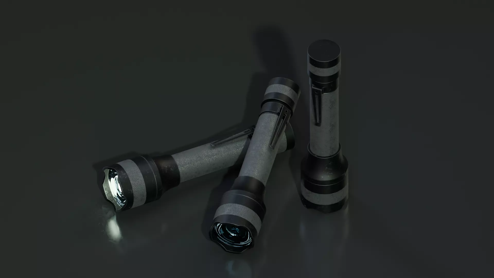 Realistic Flashlight Low-poly 3D model_0