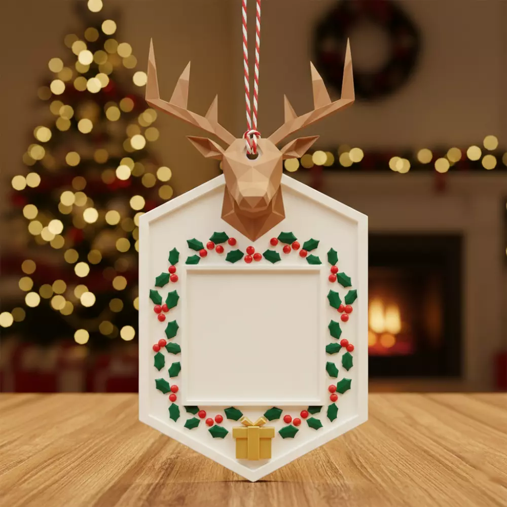 Christmas Name Tag Customizable Festive Label 3D print model_0