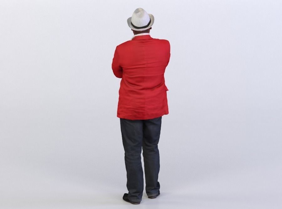 Ray 0135 Man in a red jacket and a hat 3D model_2