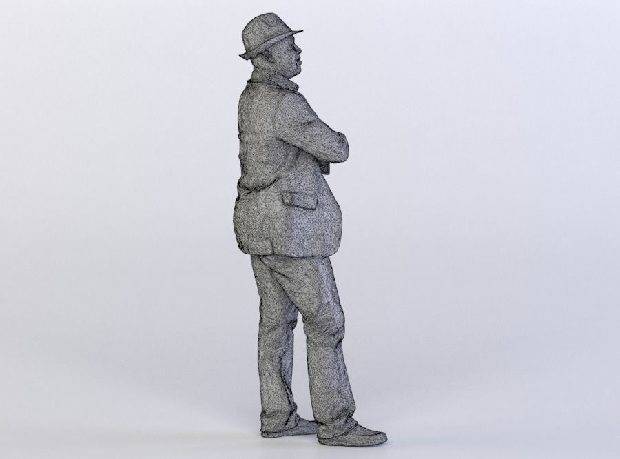 Ray 0135 Man in a red jacket and a hat 3D model_7