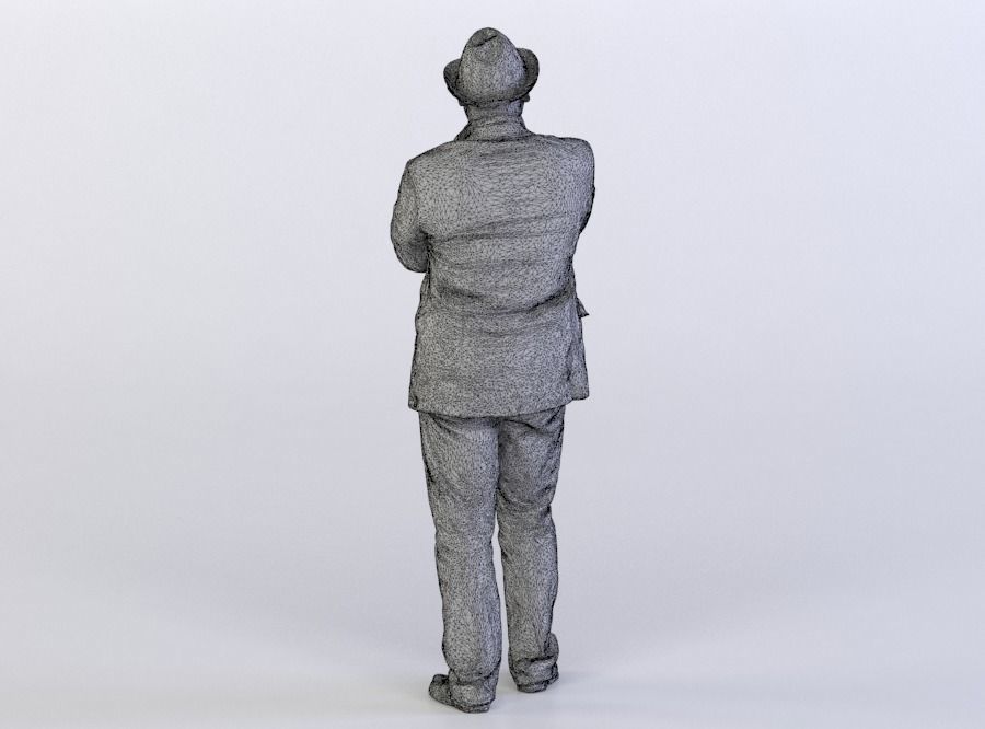 Ray 0135 Man in a red jacket and a hat 3D model_6