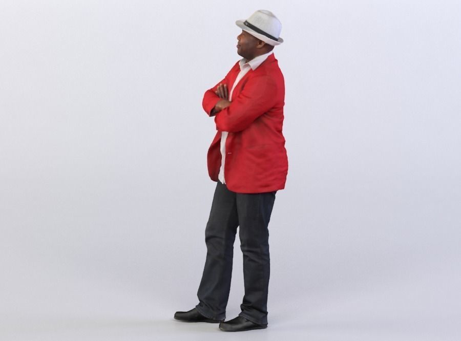 Ray 0135 Man in a red jacket and a hat 3D model_1