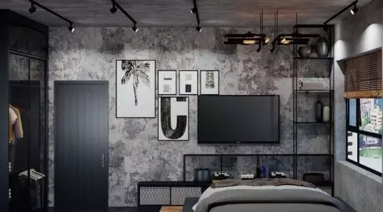 Bedroom and Office Interior Model 3D model_9