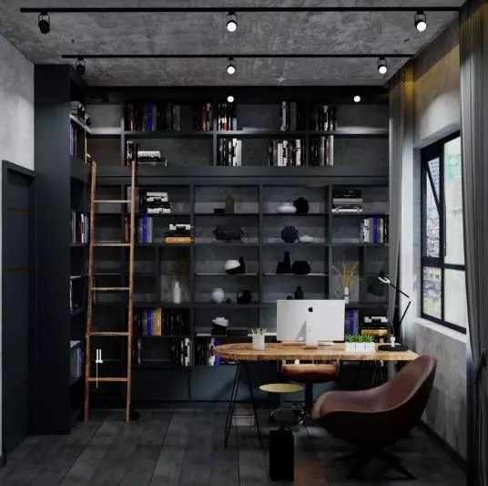 Bedroom and Office Interior Model 3D model_1