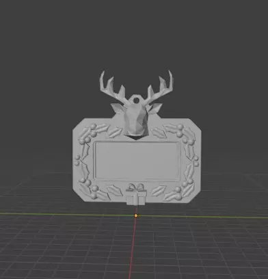 Christmas Moose Head Name Tag 3D print model_1