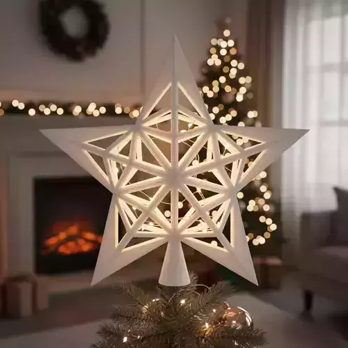 Christmas Mesh Star Ornament 3D Printable Holiday Decoration 3D print model Christmas Mesh Star Ornament 3D Printable Holiday Decoration 3D print model