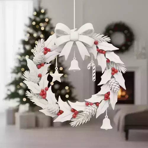 Christmas Door Decor  for Front Door 3D print model