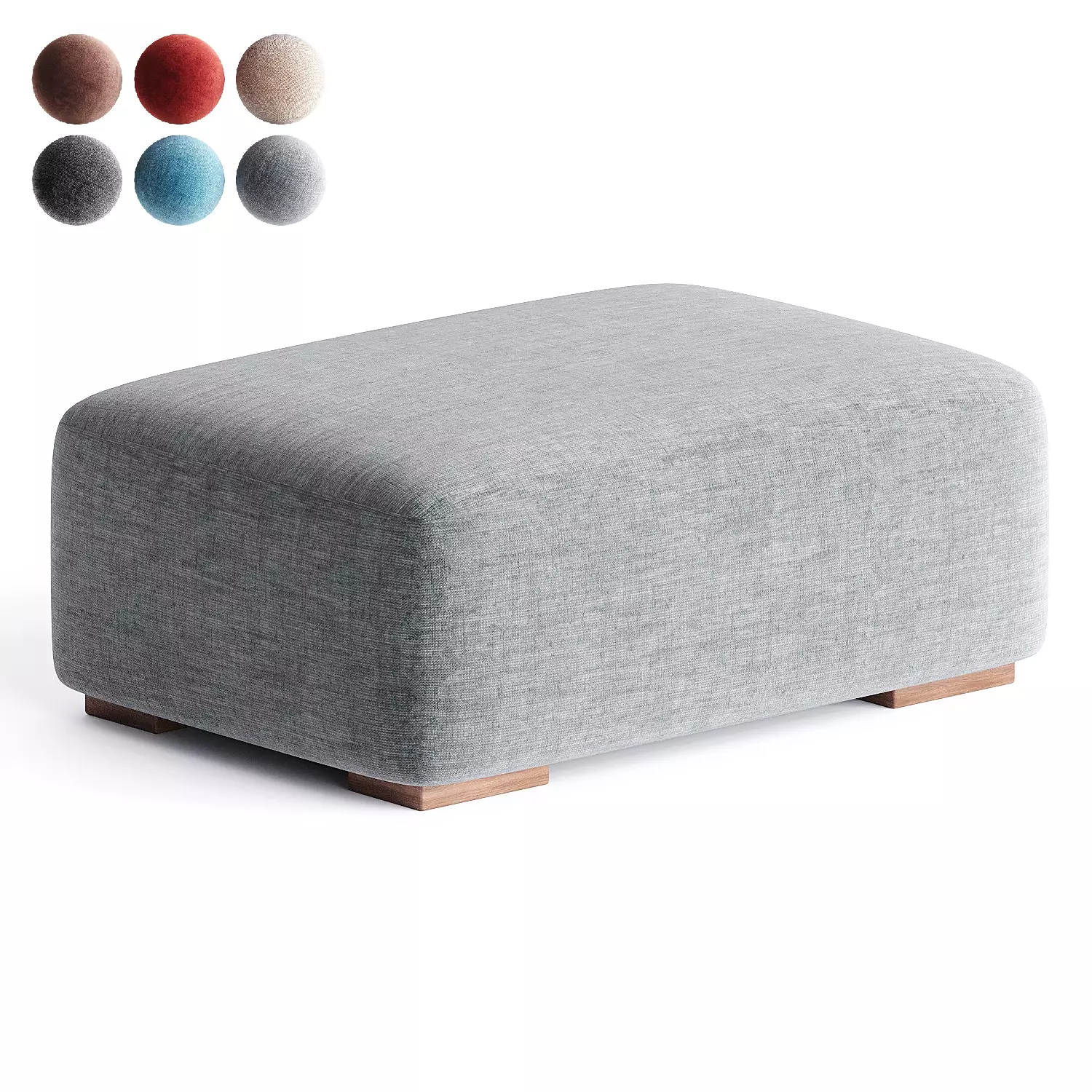 pouf sidonie grey 3D model_0