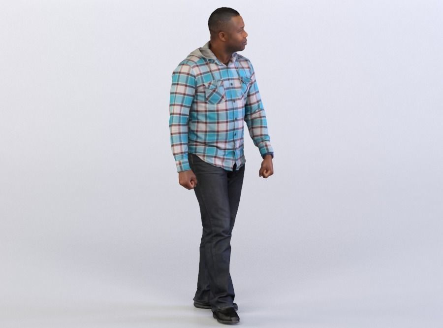Ray 0128 Man in a plaid shirt 3D model_3