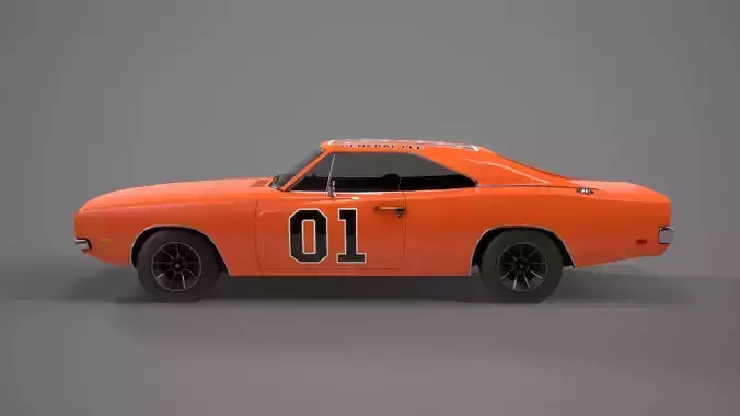 Dodge Charger 1969 General Lee Low-poly 3D model 3