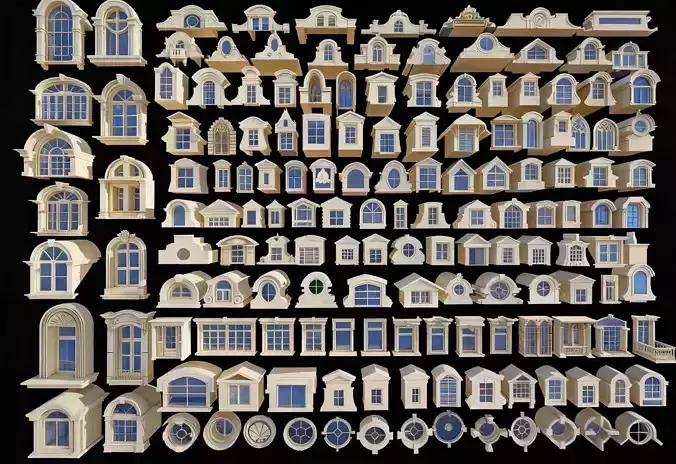 European-style dormer window combination