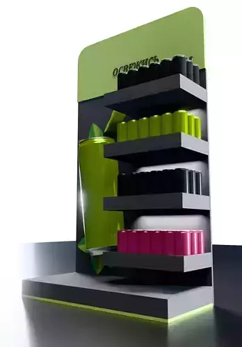 Drink Promo Stand mockup 3d model with Lemon piece and Mojito