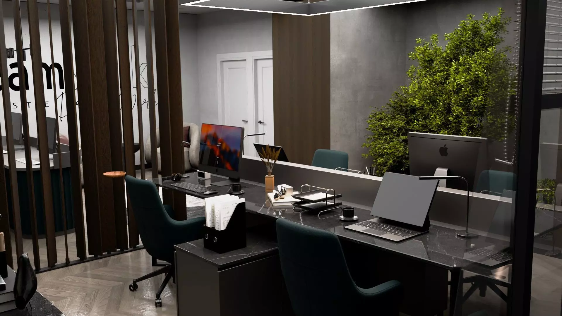 Modern Office  Low-poly 3D model_2