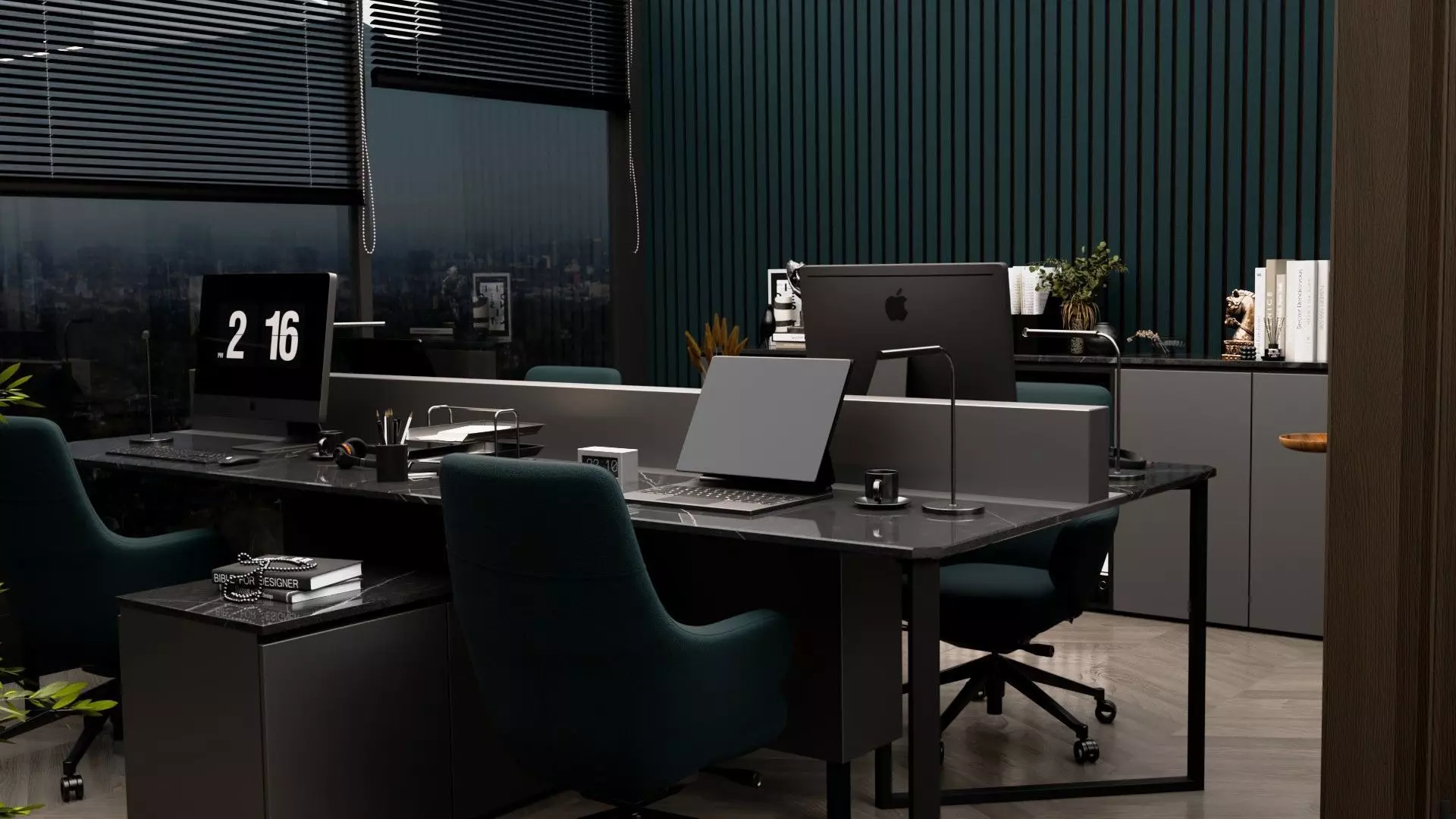 Modern Office  Low-poly 3D model_0