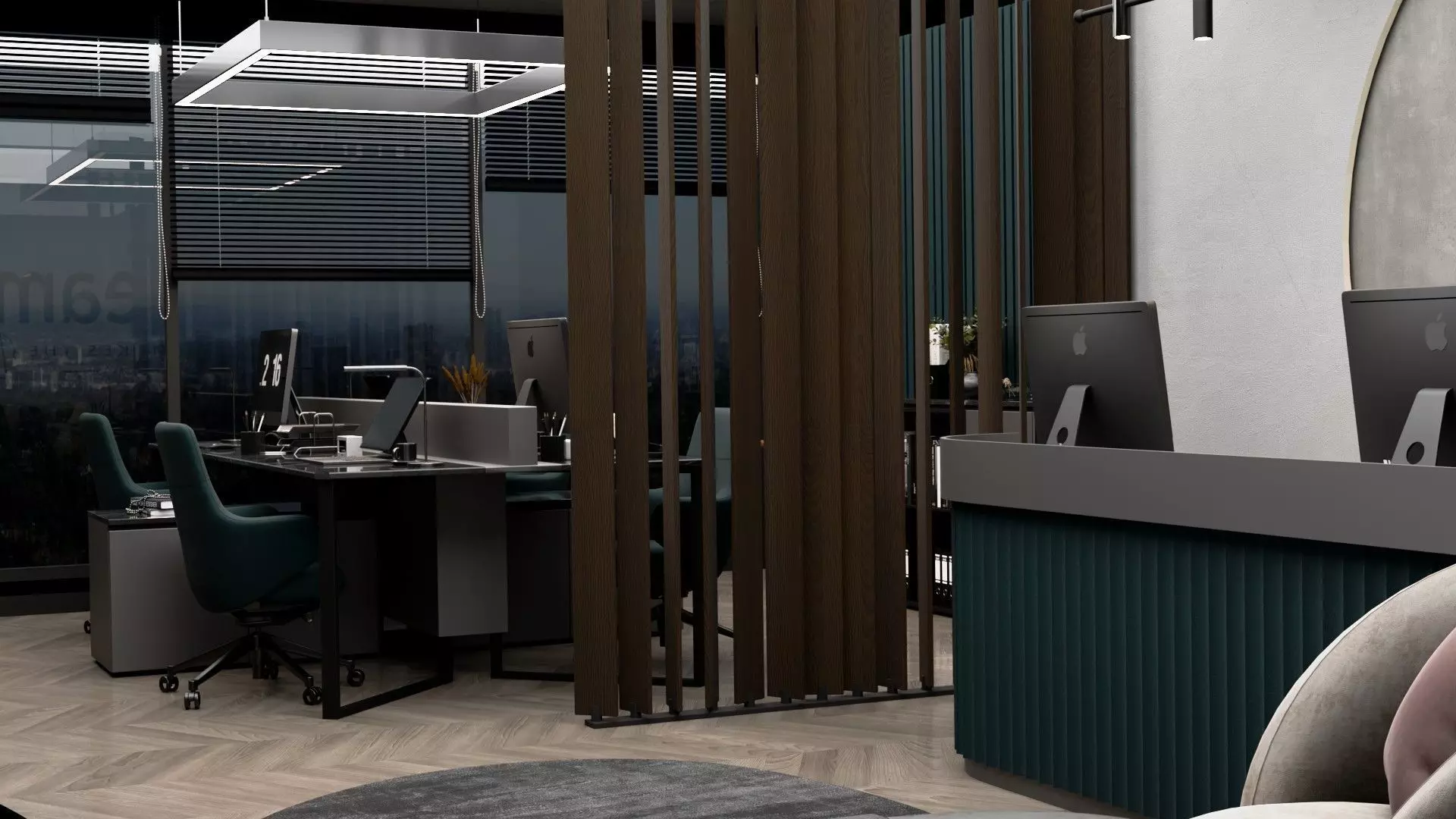 Modern Office  Low-poly 3D model_5