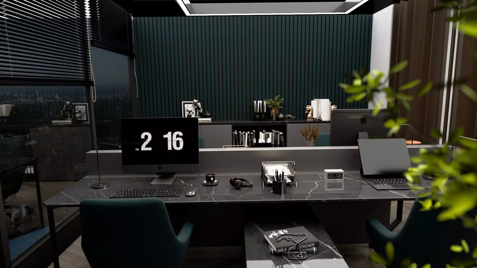 Modern Office  Low-poly 3D model_1