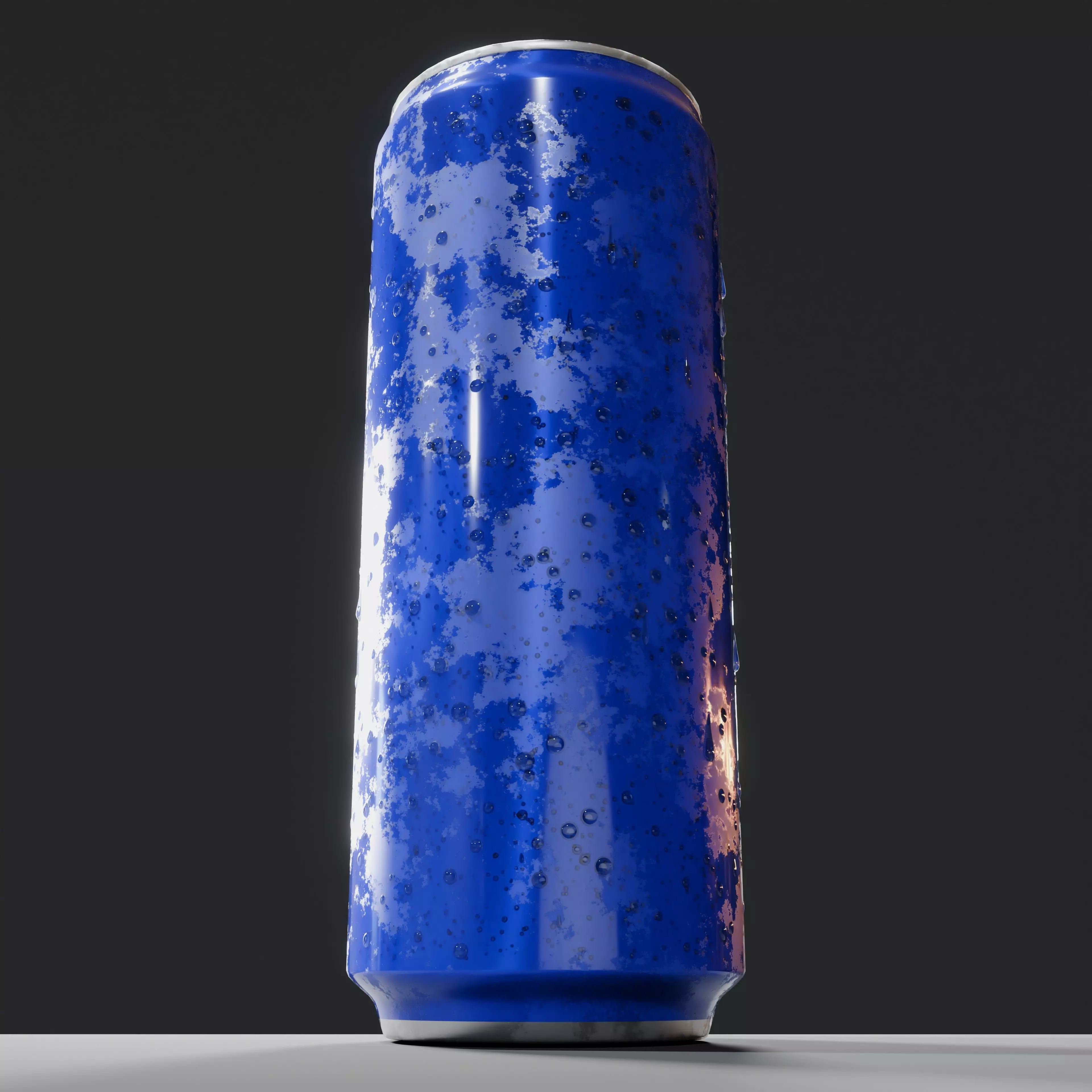 Fully editable Soda can frosting effect and Droplets 3D model 3D model_0