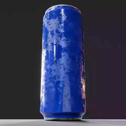 Fully editable Soda can frosting effect and Droplets 3D model